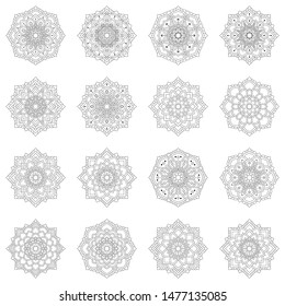 Set Of Mandala Pattern Template