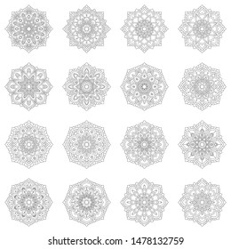 Set Of Mandala Pattern Template