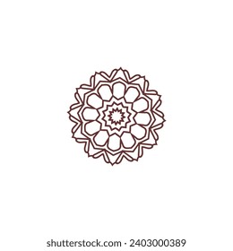 Satz von Mandala-Posen auf Braun