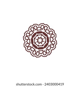 set of mandala poses in brown brown