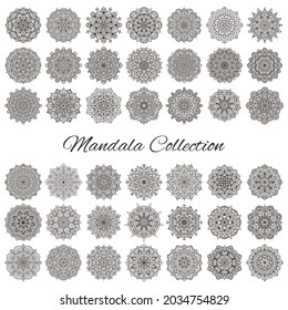 Set of mandala round ornament pattern. Vintage decorative pattern in oriental style