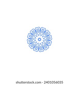 set of mandala vector elements in blue vector