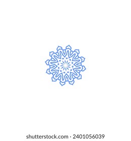 set of mandala vector elements in blue vector