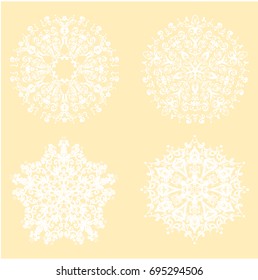 set Mandala. Vintage decorative elements colored blue. Oriental pattern, vector illustration. Islam, Arabic, Indian, moroccan,spain, turkish, pakistan, chinese, mystic, ottoman motifs.