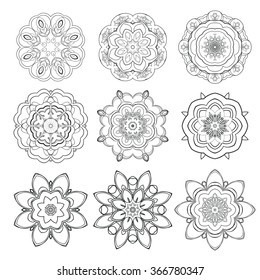 Set mandalas.Circular ornament.