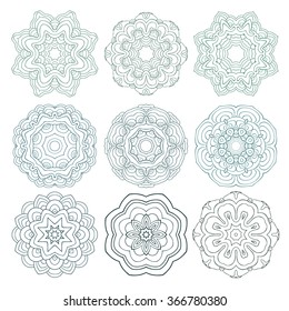 Set mandalas.
Circular ornament.