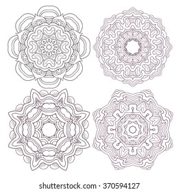 Set mandalas. Circular ornament.