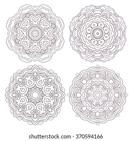 Set mandalas. Circular ornament.