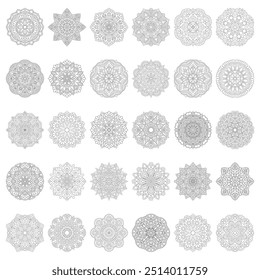 Set of mandalas. Collection of stylized vector ornaments coloring book pages, Circular of mandala for Mehndi, tattoo, stickers. Decorative ornamental Mandala in ethnic oriental style. vector file