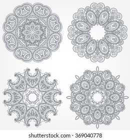 Set of Mandalas Coloring Illustration. Vintage decorative elements. Oriental pattern, vector illustration. Islam, Arabic, Indian, Turkish, Pakistan, Chinese, Ottoman motifs