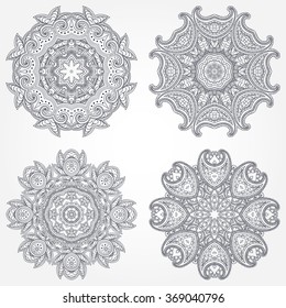 Set of Mandalas Coloring Illustration. Vintage decorative elements. Oriental pattern, vector illustration. Islam, Arabic, Indian, Turkish, Pakistan, Chinese, Ottoman motifs