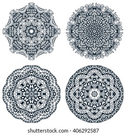 Set of Mandalas Coloring Illustration. Vintage decorative elements. Oriental pattern, vector illustration. Islam, Arabic, Indian, Turkish, Pakistan, Chinese, Ottoman motifs