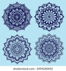 Set of mandalas, Mandala for henna, mehendi, tattoo, Decorative ethnic ornamental elements, Oriental patterns