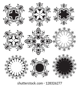 Set of mandalas on a white background (Vector)