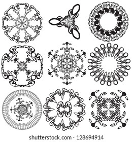 Set of mandalas on a white background (Vector)