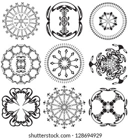 Set of mandalas on a white background (Vector)