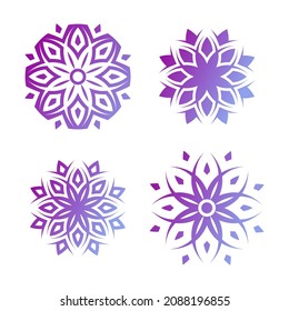 Conjunto de Mandalas. Objetos De Resumen Redondo Aislados En Fondo Blanco. Diseño de elementos decorativos étnicos para logo, afiche, tarjeta, pancarta, emblema, camiseta. Ilustración del vector