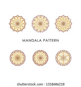 
Set Mandalas. Round Ornament Pattern. Geometric circle element made in vector. Spiritual and ritual symbol, Oriental motifs.