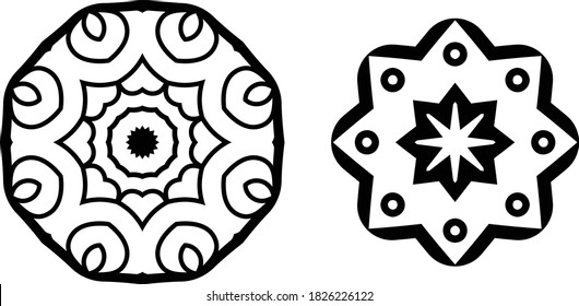Establecer el patrón de ornamento redondo de Mandalas