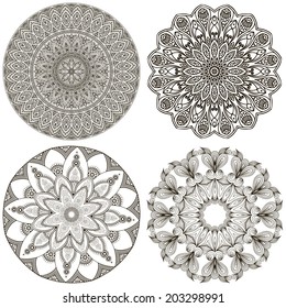 Set Mandalas. Round Ornament Pattern