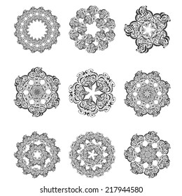 Set Mandalas. Round Ornament.Vector