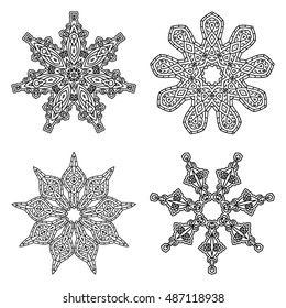 Set of Mandalas - Snowflakes 