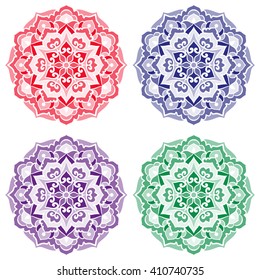Set Of Mandalas. Vector Ethnic Oriental Circle Ornament. 