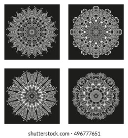 Set of mandala's. Vector mandala collection for your mandala design. Unusual mandala's can be used for mandala design or mandala art. Zen doodle mandala for your creative. Round mandala's elements.