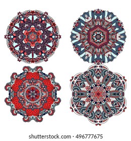 Set of mandala's. Vector mandala collection for your mandala design. Unusual mandala's can be used for mandala design or mandala art. Zen doodle mandala for your creative. Round mandala's elements.