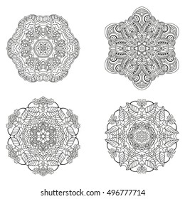 Set of mandalas. Vector mandala collection for your design. Unusual mandalas can be used for mandala design or mandala art. 