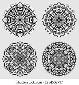 Set mandalas vintage decorative elements.