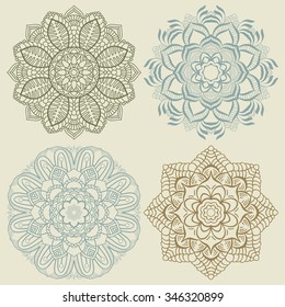 Set of mandalas. Vintage decorative elements