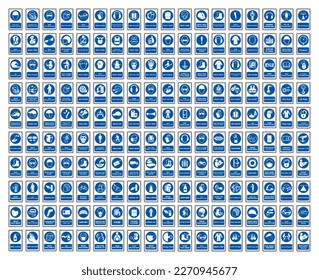 Set Of Mandatory Required Symbol Sign, Vector Illustration, Isolated On White Background Label .EPS10
