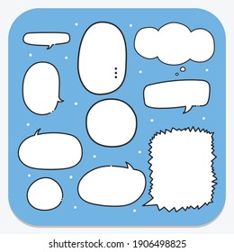 Set of manga speech balloons.