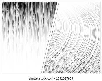Set of manga speed line effect design element
