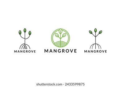 Set of mangrove logo design creative idea