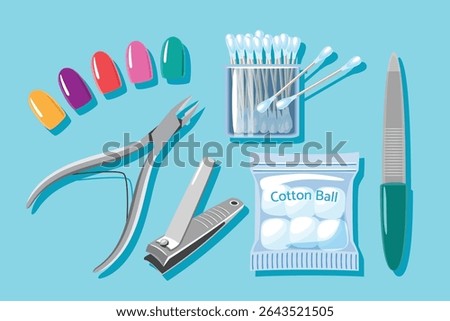 Set of Manicure and Nail Care Tools