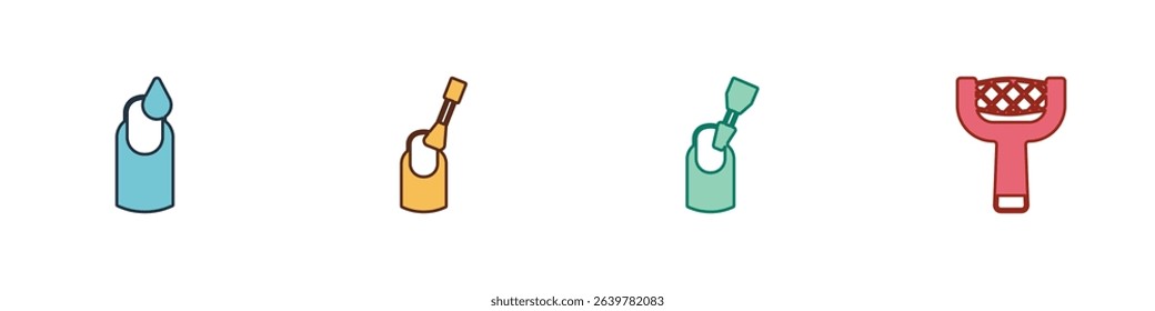 Set Manicure, Nail manicure, Milling cutter for and file icon. Vector