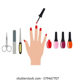 Set for manicure on a white background