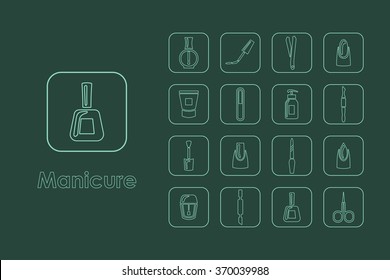 Set of manicure simple icons