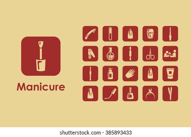 Set of manicure simple icons