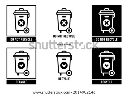 A set of manipulation symbols for packaging products and goods. Marking - Do not throw away! Special disposal required! Vector elements.