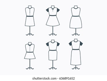 Set of Mannequin collection for clothing.