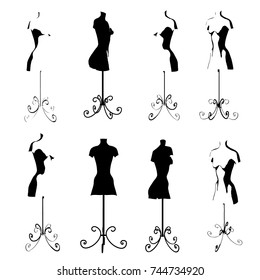 set mannequin female vector