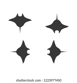 a set of manta ray icons