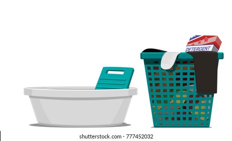 Set of manual washing on transparent background
