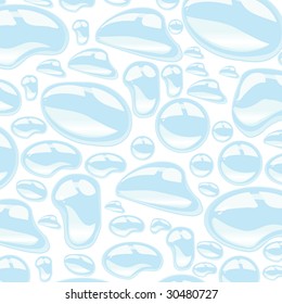Set of many abstract waterdrops background isolated on white