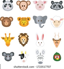 Set of many cute animals.