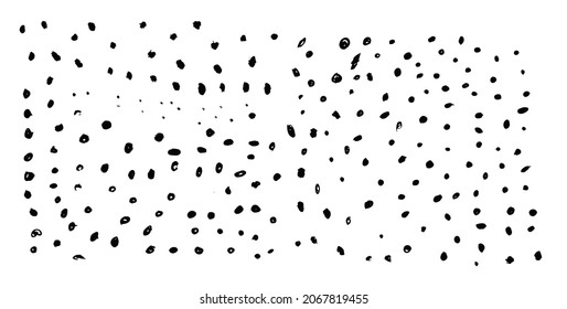 A set of many hand-drawn dots. Doodles, small pattern, round, sloppy elements. Vector illustration isolated on white background, eps 10.