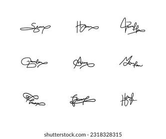 Set of many random signature for idea, Logo template design for company